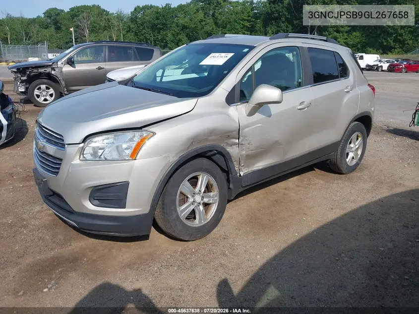 2016 Chevrolet Trax Lt VIN: 3GNCJPSB9GL267658 Lot: 45637638