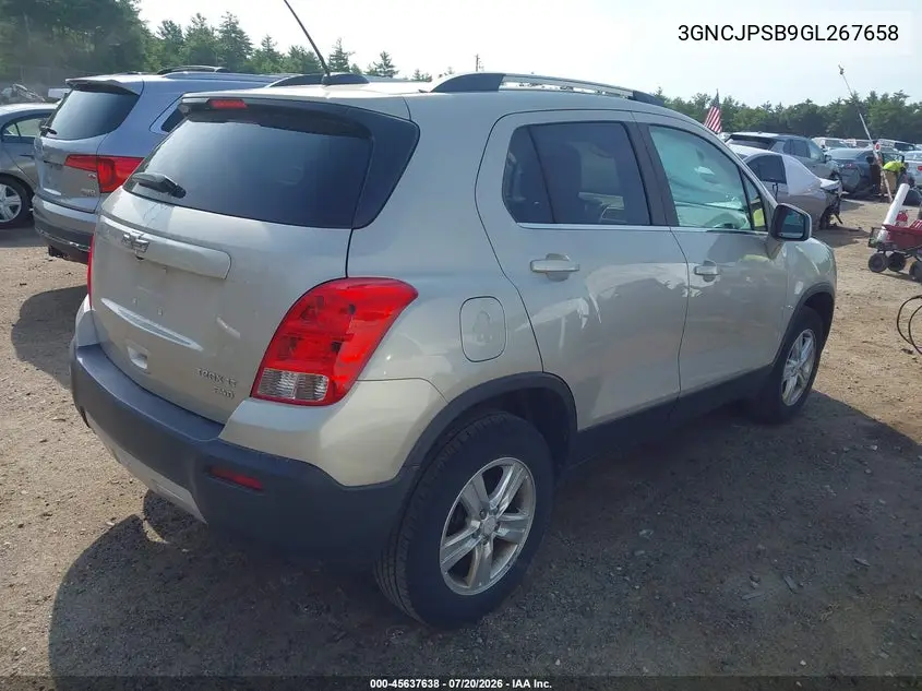 2016 Chevrolet Trax Lt VIN: 3GNCJPSB9GL267658 Lot: 45637638