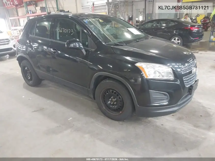 2016 Chevrolet Trax Ls VIN: KL7CJKSB5GB731121 Lot: 45670173