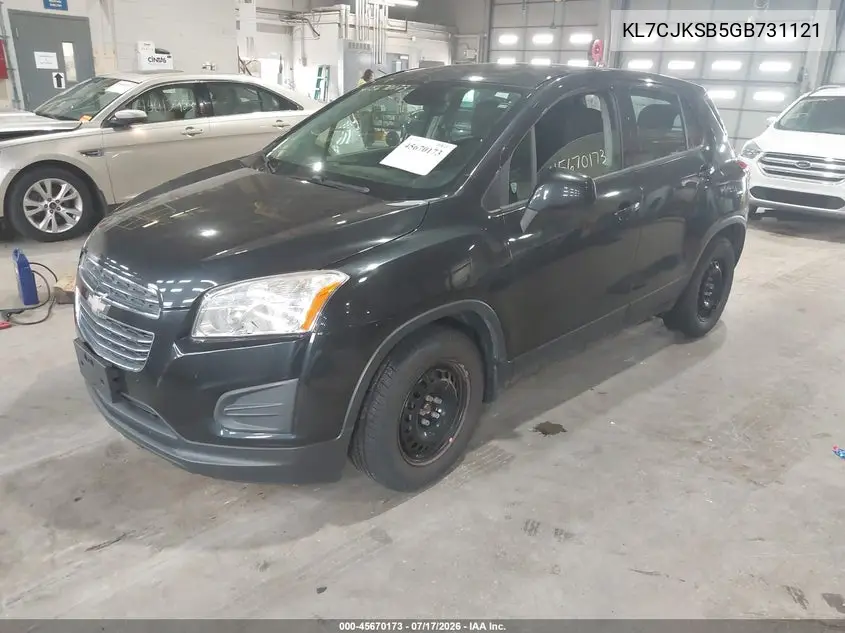 2016 Chevrolet Trax Ls VIN: KL7CJKSB5GB731121 Lot: 45670173