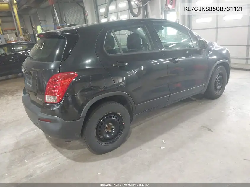 2016 Chevrolet Trax Ls VIN: KL7CJKSB5GB731121 Lot: 45670173
