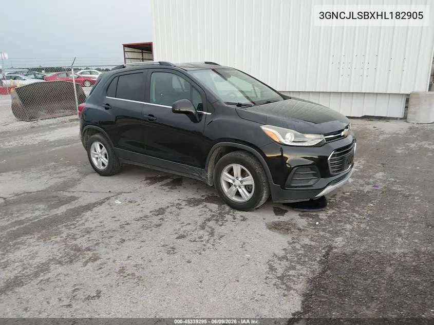 2017 Chevrolet Trax Lt VIN: 3GNCJLSBXHL182905 Lot: 45339295