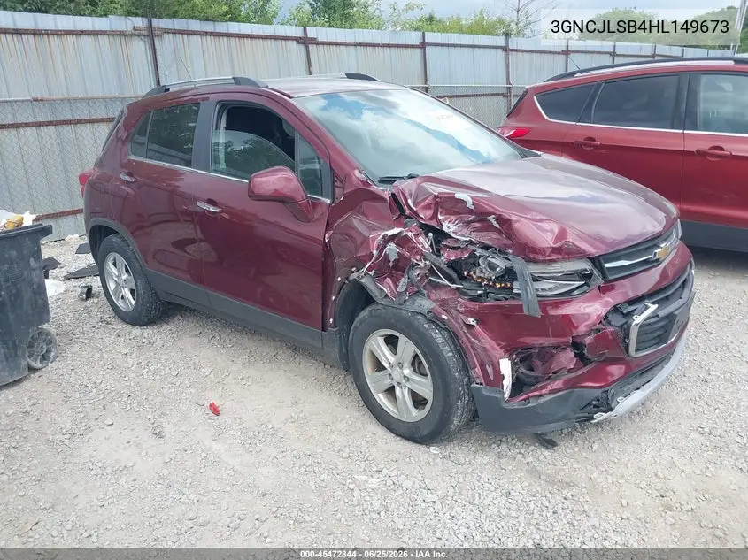 2017 Chevrolet Trax Lt VIN: 3GNCJLSB4HL149673 Lot: 45472844