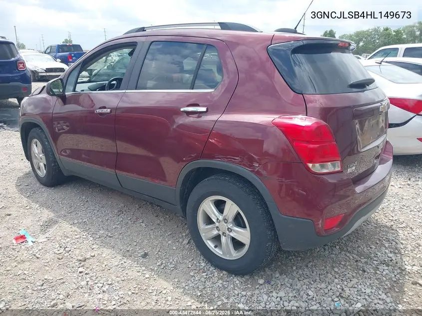 2017 Chevrolet Trax Lt VIN: 3GNCJLSB4HL149673 Lot: 45472844