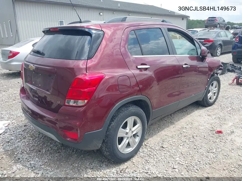 2017 Chevrolet Trax Lt VIN: 3GNCJLSB4HL149673 Lot: 45472844