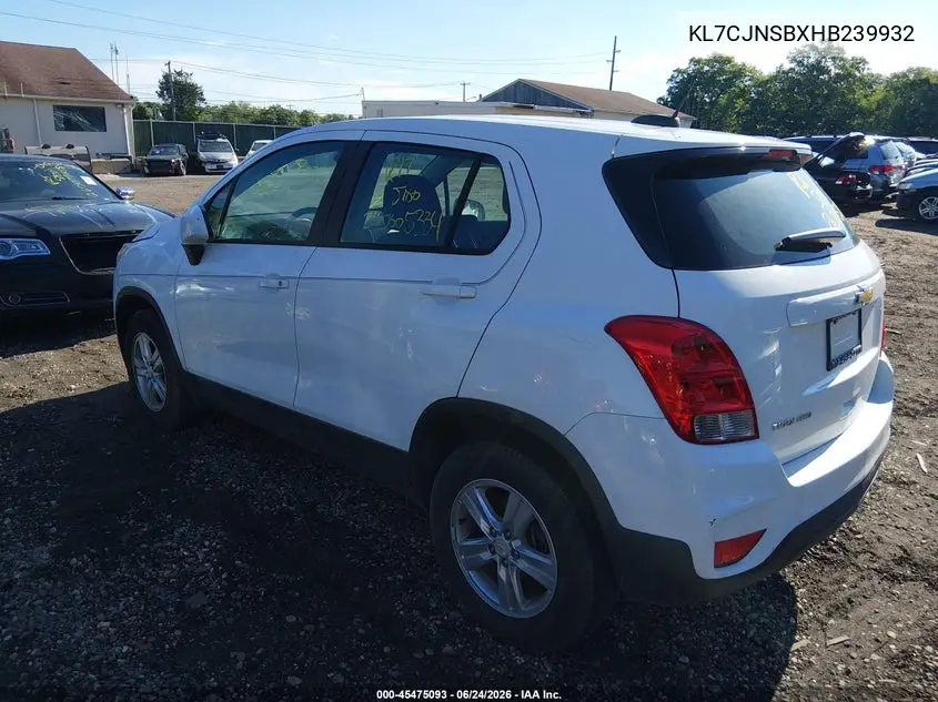 2017 Chevrolet Trax Ls VIN: KL7CJNSBXHB239932 Lot: 45475093