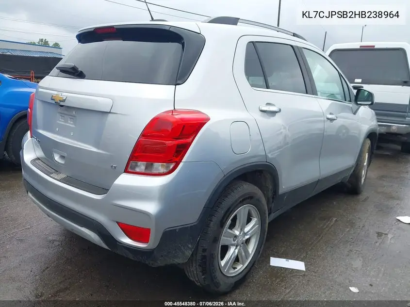 2017 Chevrolet Trax Lt VIN: KL7CJPSB2HB238964 Lot: 45548380