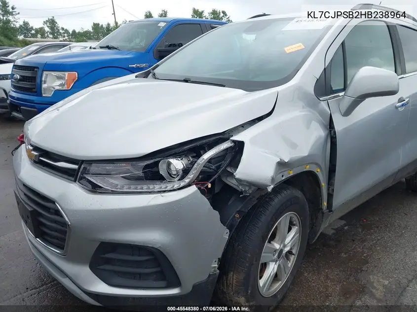 2017 Chevrolet Trax Lt VIN: KL7CJPSB2HB238964 Lot: 45548380