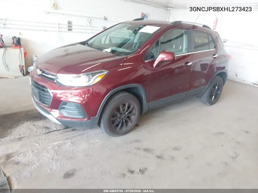 2017 Chevrolet Trax Lt VIN: 3GNCJPSBXHL273423 Lot: 45653704