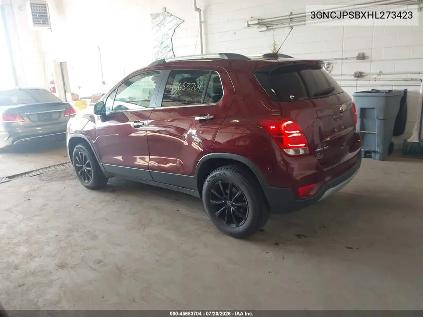 2017 Chevrolet Trax Lt VIN: 3GNCJPSBXHL273423 Lot: 45653704