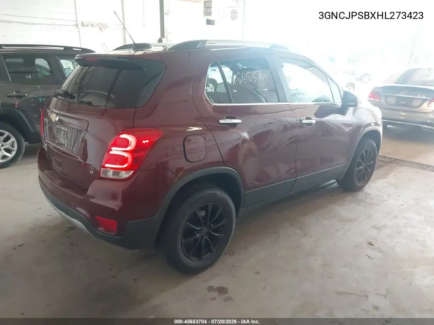 2017 Chevrolet Trax Lt VIN: 3GNCJPSBXHL273423 Lot: 45653704