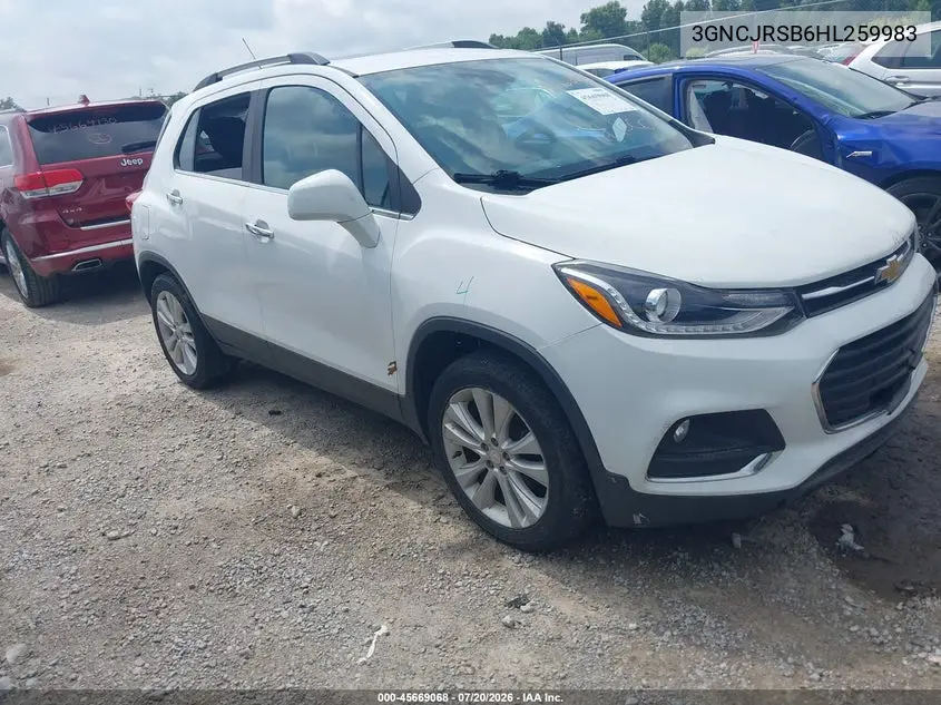 2017 Chevrolet Trax Premier VIN: 3GNCJRSB6HL259983 Lot: 45669068