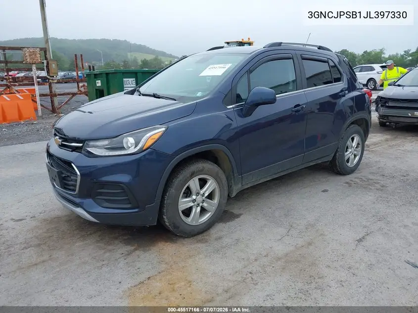 2018 Chevrolet Trax Lt VIN: 3GNCJPSB1JL397330 Lot: 45517166