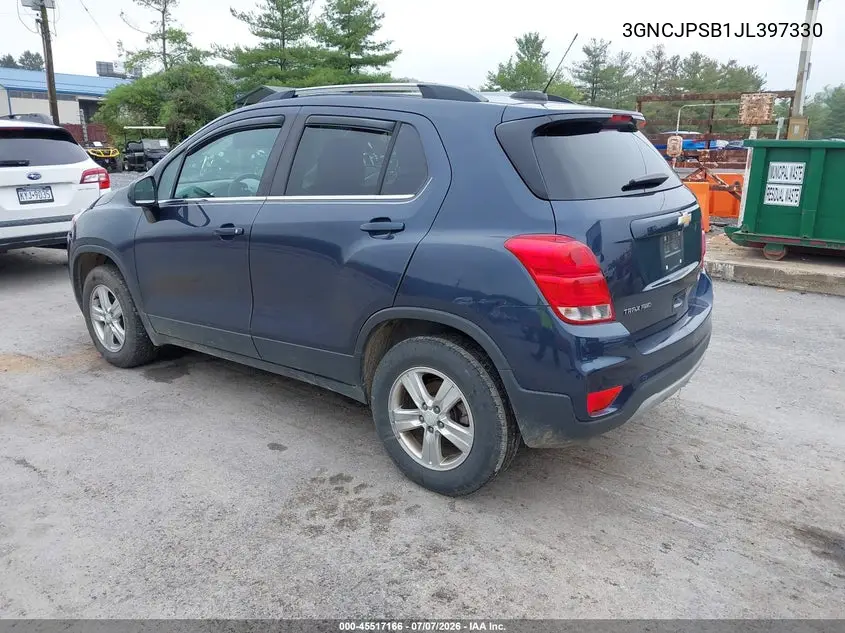 2018 Chevrolet Trax Lt VIN: 3GNCJPSB1JL397330 Lot: 45517166