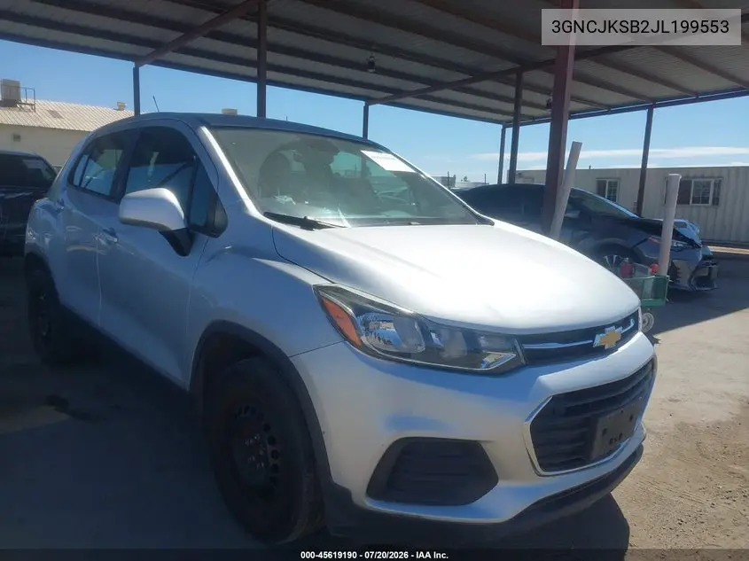 2018 Chevrolet Trax Ls VIN: 3GNCJKSB2JL199553 Lot: 45619190