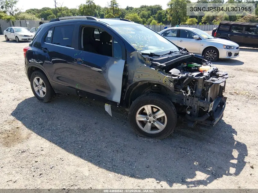 2018 Chevrolet Trax Lt VIN: 3GNCJPSB4JL301965 Lot: 45658542