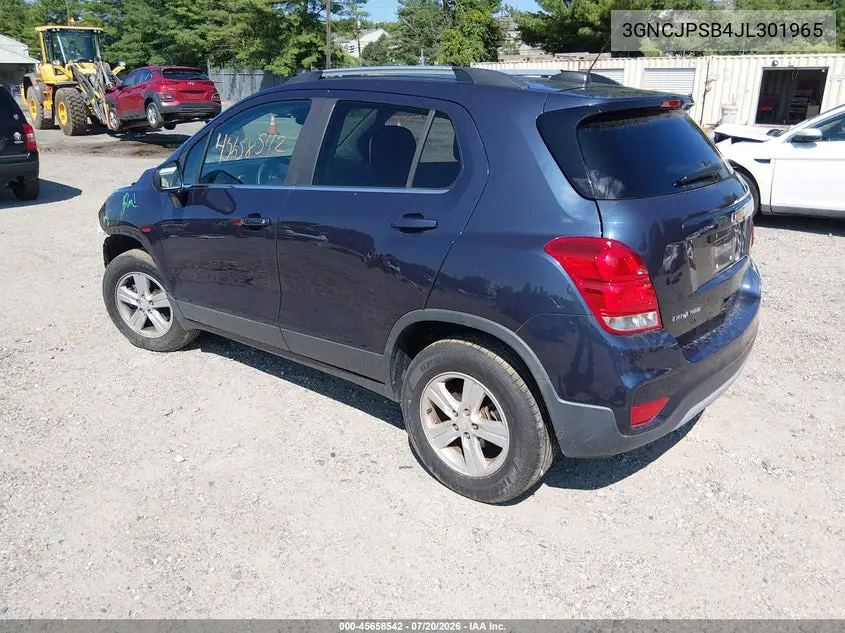 2018 Chevrolet Trax Lt VIN: 3GNCJPSB4JL301965 Lot: 45658542