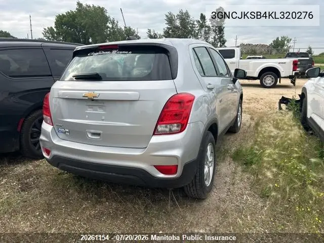 2019 Chevrolet Trax Ls VIN: 3GNCJKSB4KL320276 Lot: 20261154