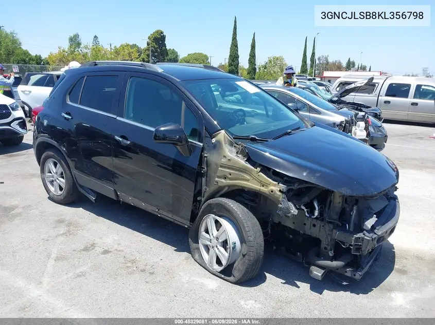 2019 Chevrolet Trax Lt VIN: 3GNCJLSB8KL356798 Lot: 45329081