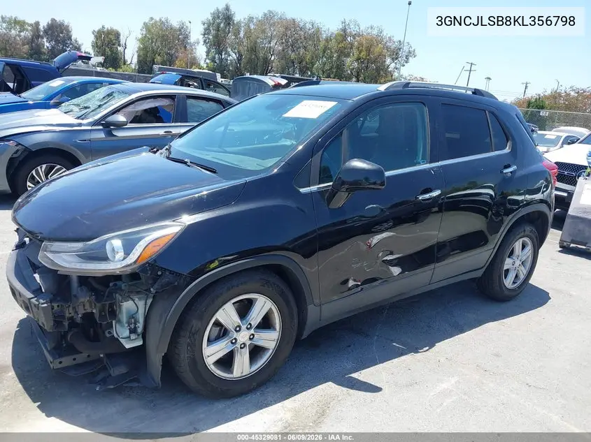 2019 Chevrolet Trax Lt VIN: 3GNCJLSB8KL356798 Lot: 45329081