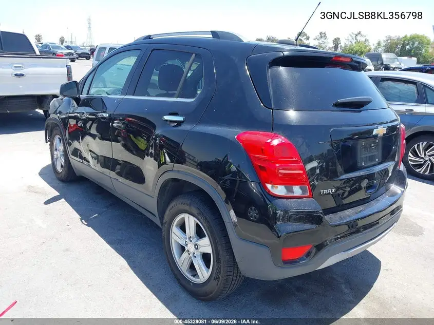2019 Chevrolet Trax Lt VIN: 3GNCJLSB8KL356798 Lot: 45329081