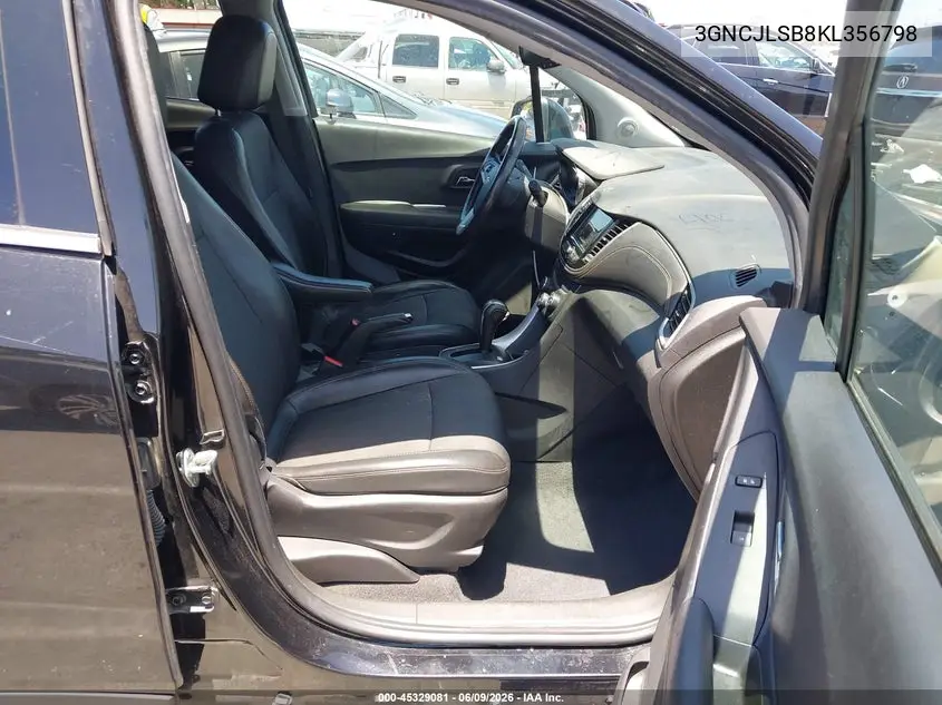 2019 Chevrolet Trax Lt VIN: 3GNCJLSB8KL356798 Lot: 45329081