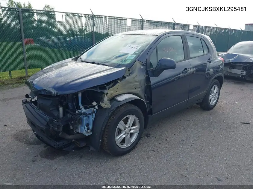 2019 Chevrolet Trax Ls VIN: 3GNCJKSBXKL295481 Lot: 45555265