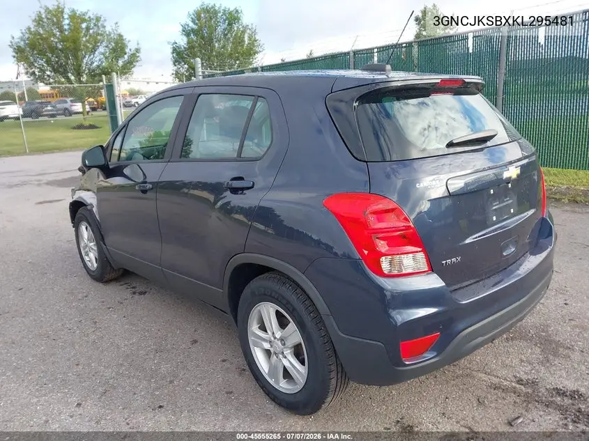 2019 Chevrolet Trax Ls VIN: 3GNCJKSBXKL295481 Lot: 45555265