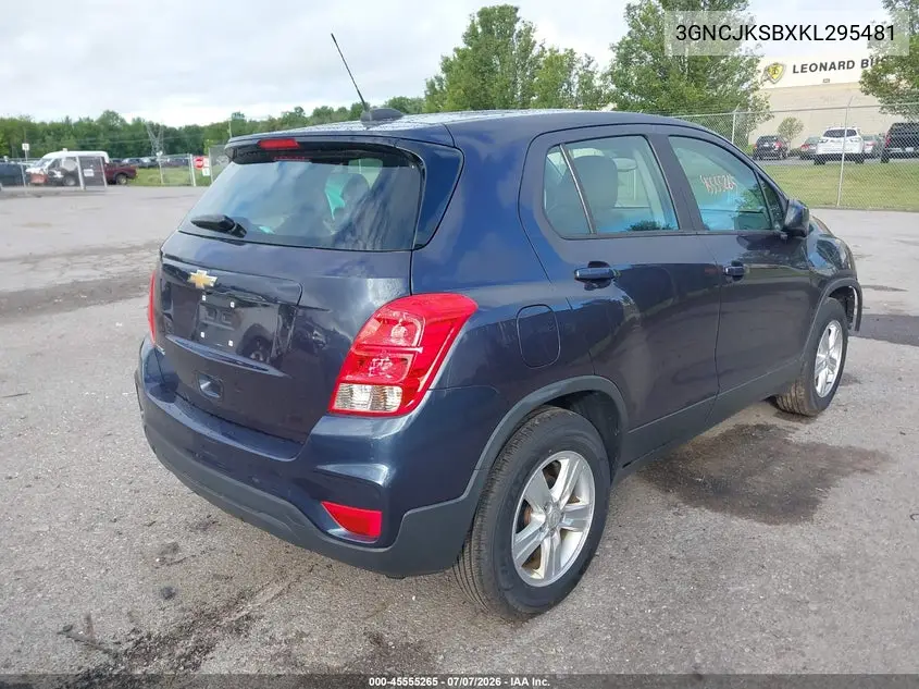 2019 Chevrolet Trax Ls VIN: 3GNCJKSBXKL295481 Lot: 45555265