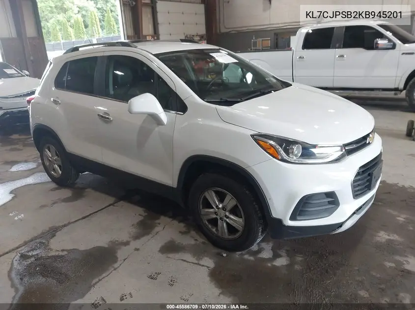 2019 Chevrolet Trax Lt VIN: KL7CJPSB2KB945201 Lot: 45586709