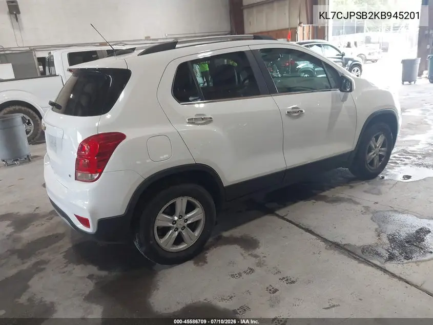 2019 Chevrolet Trax Lt VIN: KL7CJPSB2KB945201 Lot: 45586709