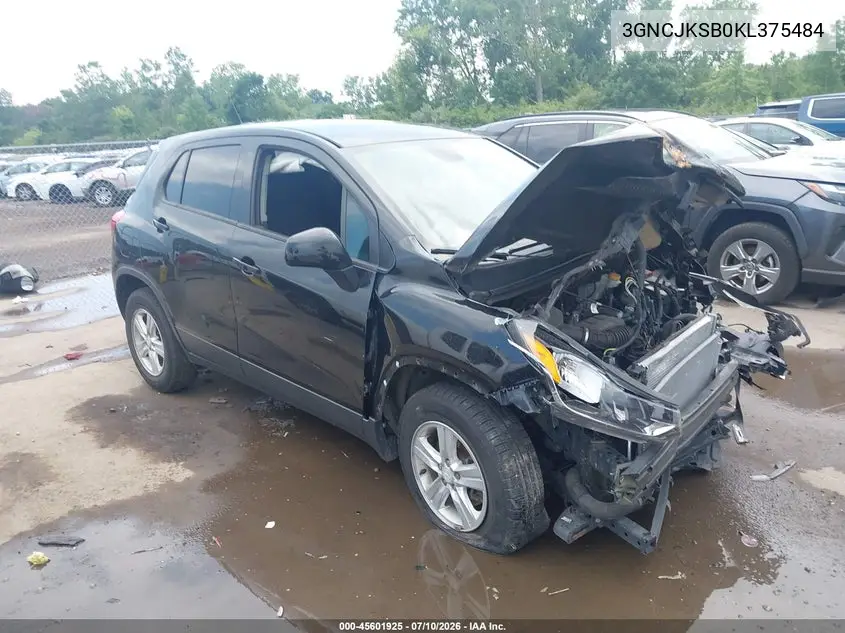 2019 Chevrolet Trax Ls VIN: 3GNCJKSB0KL375484 Lot: 45601925