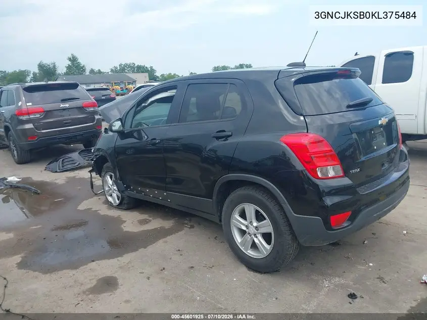 2019 Chevrolet Trax Ls VIN: 3GNCJKSB0KL375484 Lot: 45601925
