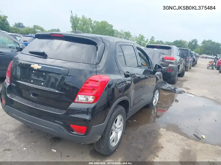 2019 Chevrolet Trax Ls VIN: 3GNCJKSB0KL375484 Lot: 45601925