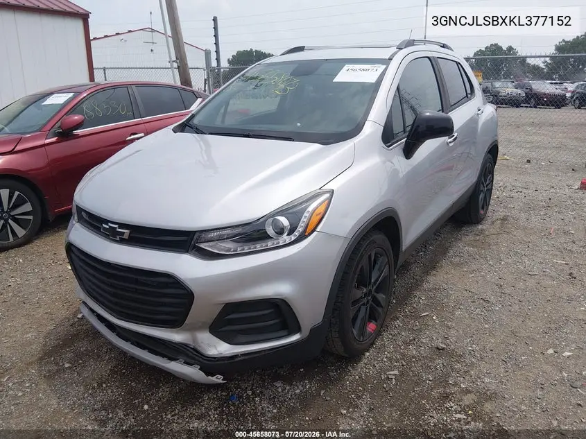 2019 Chevrolet Trax Lt VIN: 3GNCJLSBXKL377152 Lot: 45658073