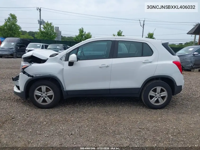 2019 Chevrolet Trax Ls VIN: 3GNCJNSBXKL406032 Lot: 45681068