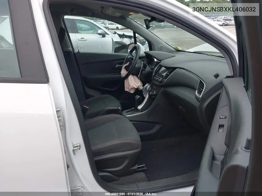 2019 Chevrolet Trax Ls VIN: 3GNCJNSBXKL406032 Lot: 45681068