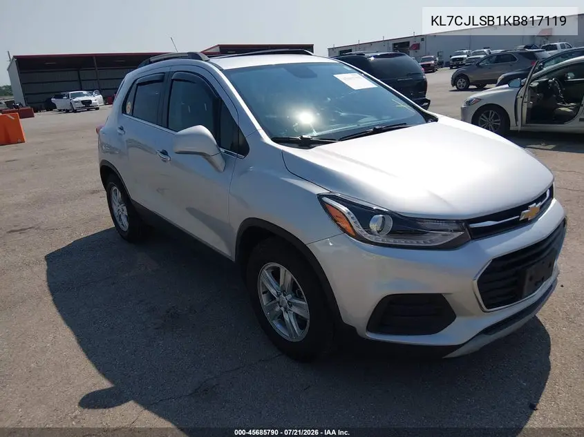 2019 Chevrolet Trax Lt VIN: KL7CJLSB1KB817119 Lot: 45685790