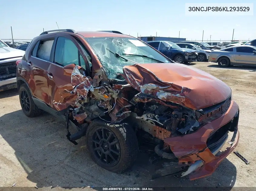 2019 Chevrolet Trax Lt VIN: 3GNCJPSB6KL293529 Lot: 45690793