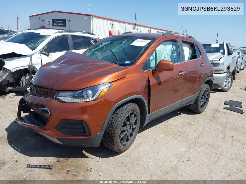 2019 Chevrolet Trax Lt VIN: 3GNCJPSB6KL293529 Lot: 45690793