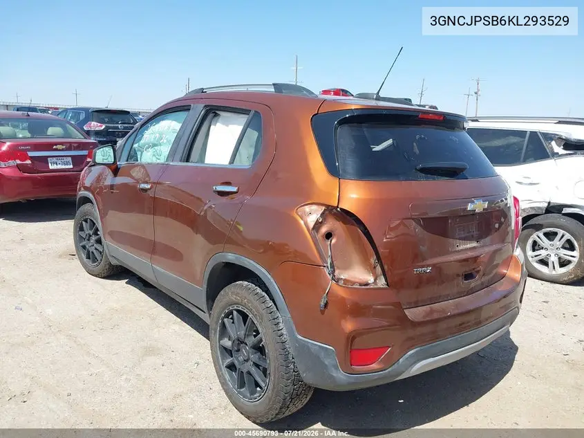 2019 Chevrolet Trax Lt VIN: 3GNCJPSB6KL293529 Lot: 45690793