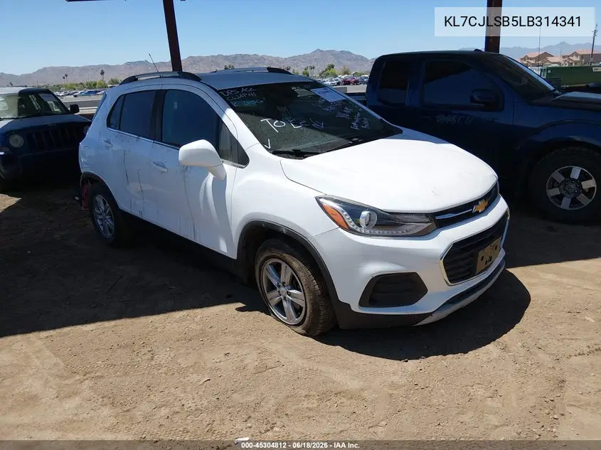 2020 Chevrolet Trax Fwd Lt VIN: KL7CJLSB5LB314341 Lot: 45304812