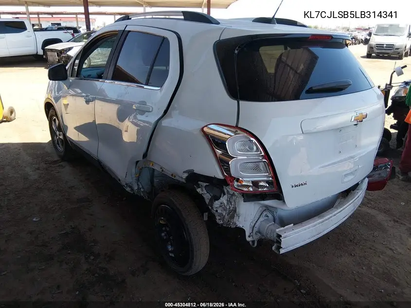 2020 Chevrolet Trax Fwd Lt VIN: KL7CJLSB5LB314341 Lot: 45304812