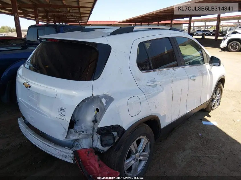 2020 Chevrolet Trax Fwd Lt VIN: KL7CJLSB5LB314341 Lot: 45304812