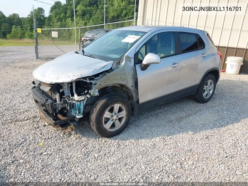 2020 Chevrolet Trax Awd Ls VIN: 3GNCJNSBXLL116701 Lot: 45634569