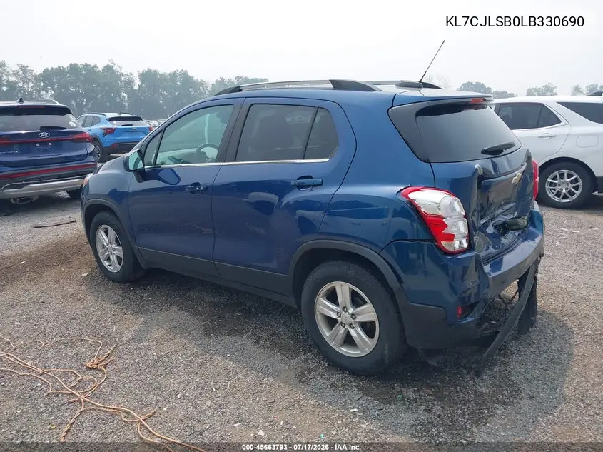 2020 Chevrolet Trax Fwd Lt VIN: KL7CJLSB0LB330690 Lot: 45663793
