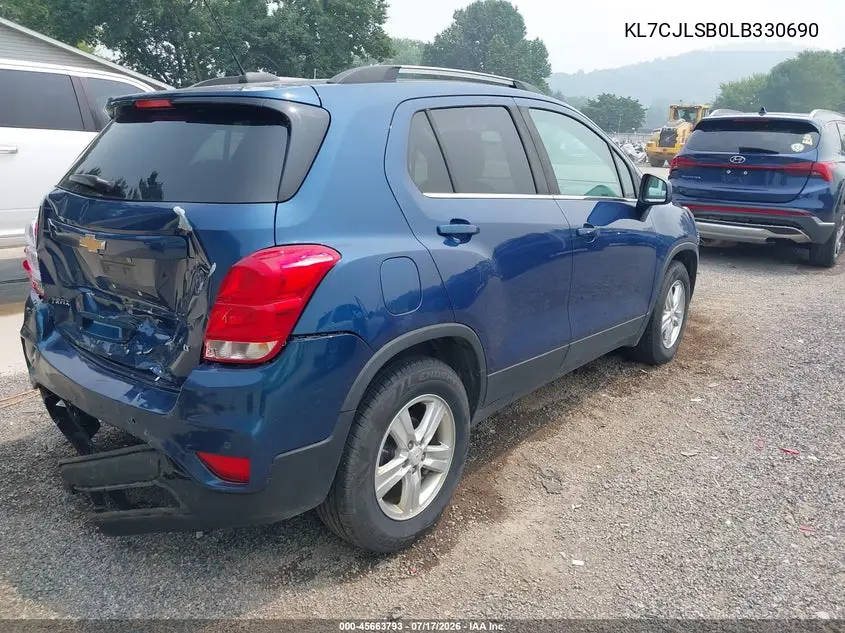 2020 Chevrolet Trax Fwd Lt VIN: KL7CJLSB0LB330690 Lot: 45663793