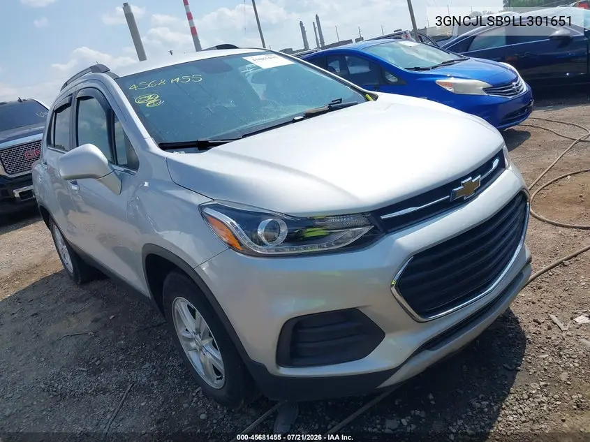 2020 Chevrolet Trax Fwd Lt VIN: 3GNCJLSB9LL301651 Lot: 45681455