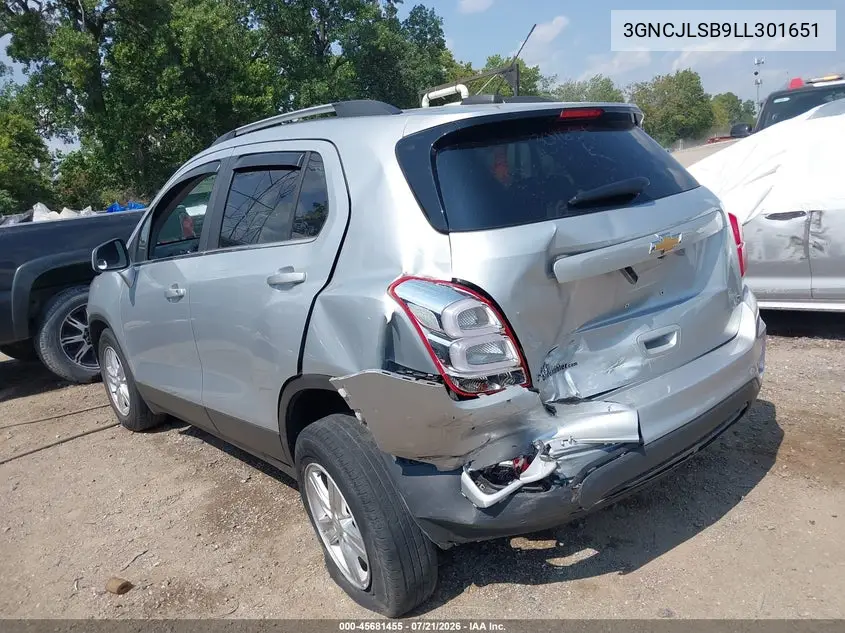 2020 Chevrolet Trax Fwd Lt VIN: 3GNCJLSB9LL301651 Lot: 45681455