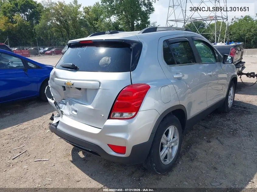 2020 Chevrolet Trax Fwd Lt VIN: 3GNCJLSB9LL301651 Lot: 45681455